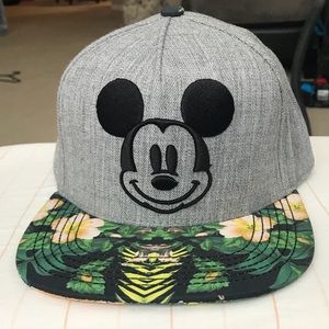 Disney Mickey SnapBack hat with flower and leaves